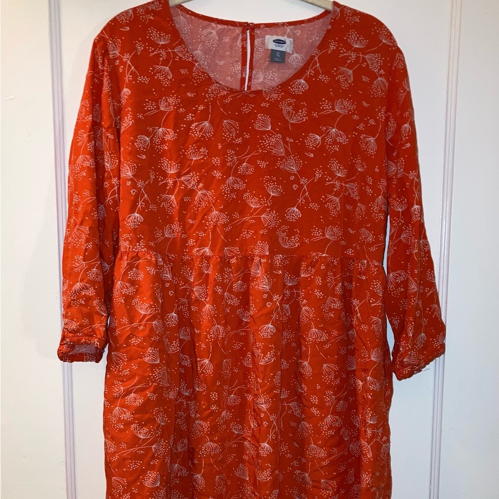 Old Navy Babydoll Dress & Tropical Blouse